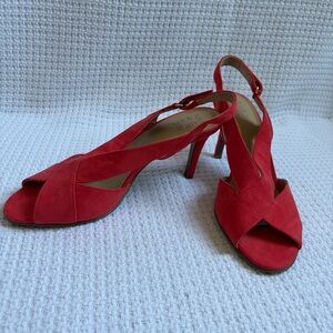 Elegant Red Slingback Heels